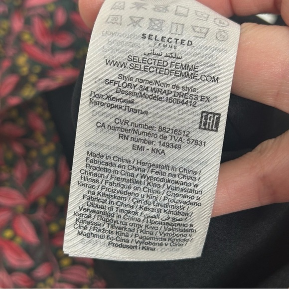 SELECTED Femme Leaf Print Wrap Dress - Picture 11 of 15